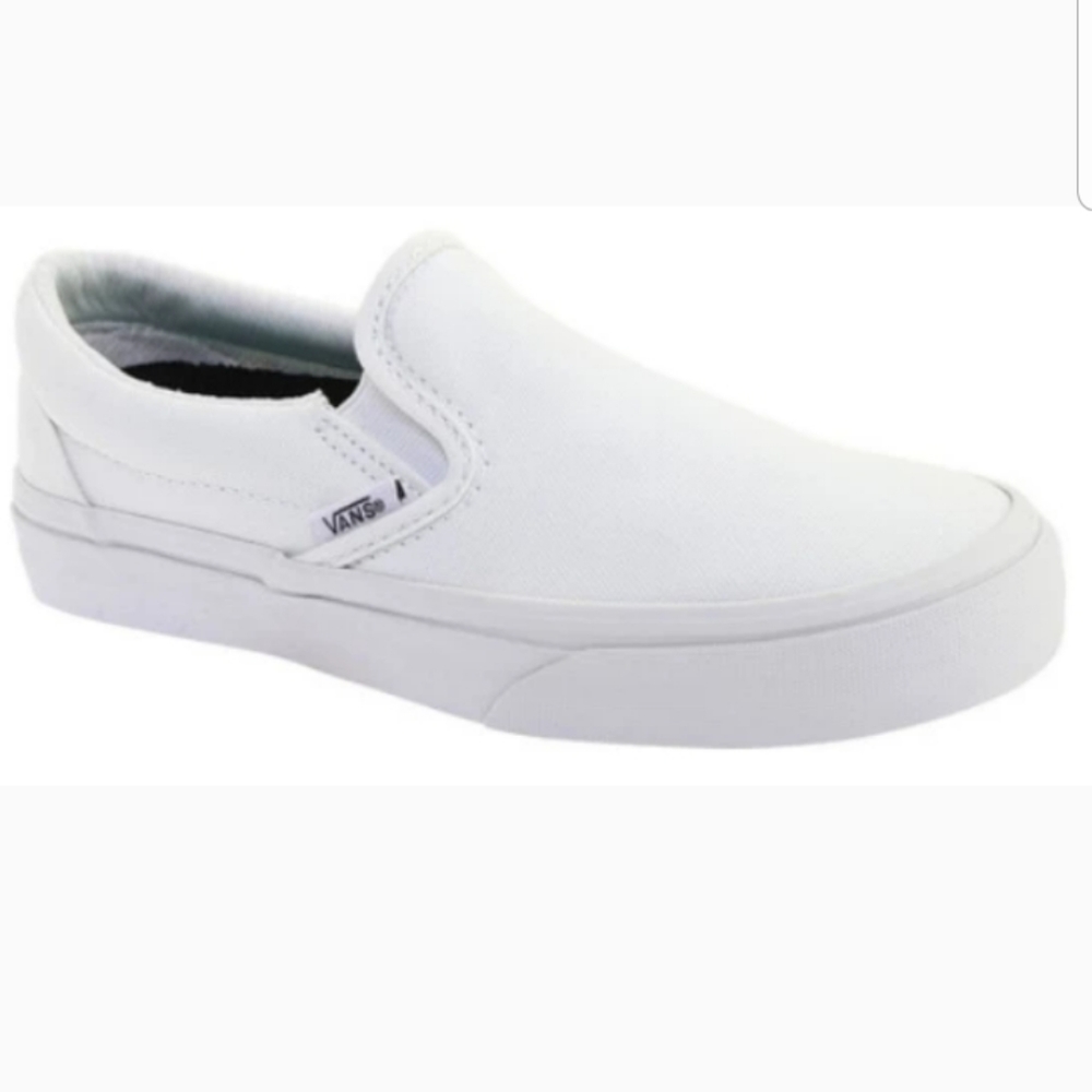 Vans - White Slip Ons